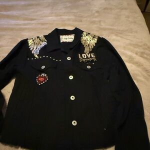 Embellished Black Jean Jacket